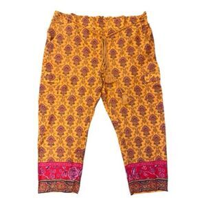 Sundance Lightweight Floral Cargo Cotton Pockets Capri Pants Size 2X